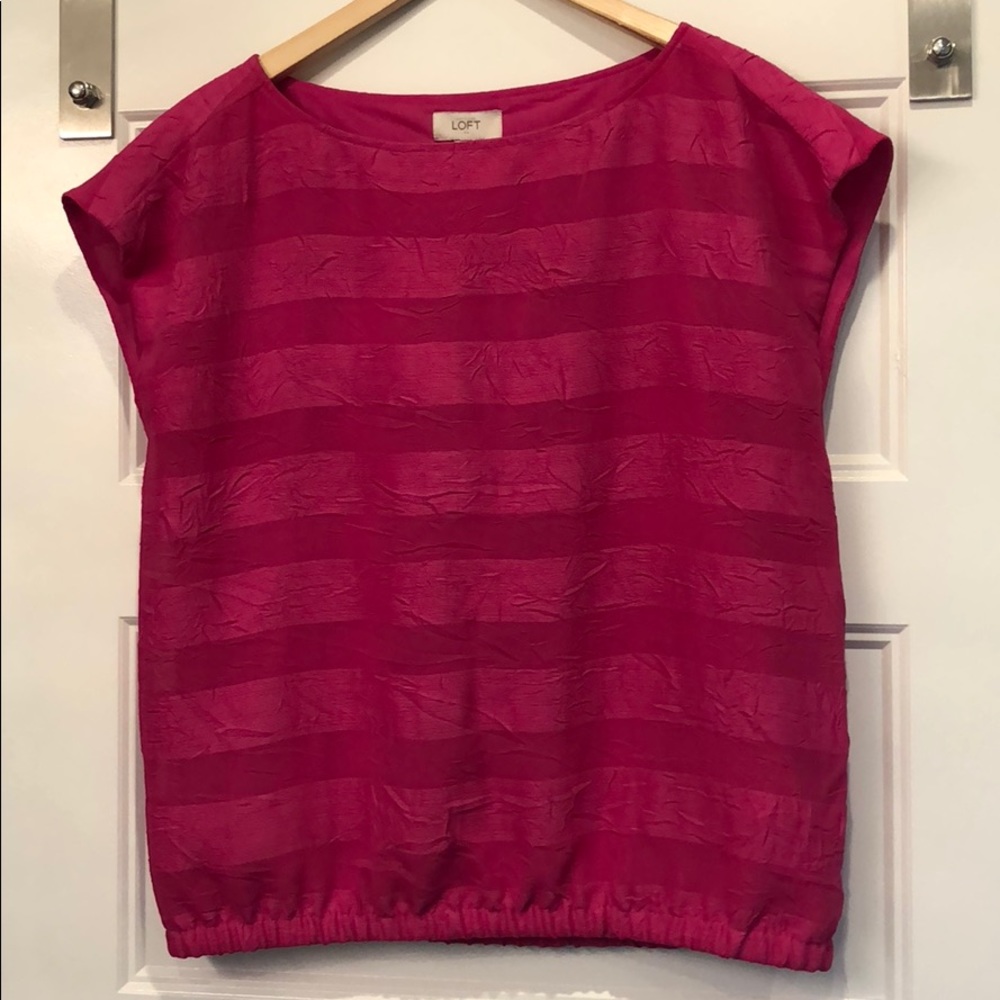 LOFT Bright Pink, Cap Sleeve Blouse